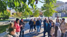 Workshop participants during the lecture in the eco park