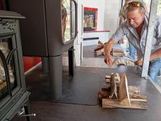 proper wood heating, thicker wood on the bottom, thinner wood on top and a kindling