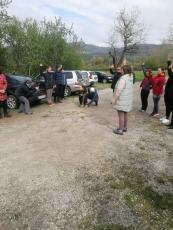 Group of people at the parking lot