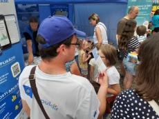 Visitors at the info point