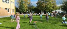 Kids flying kites