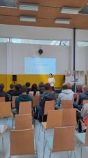 Lecturer with students